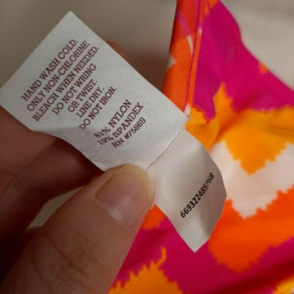NWT S SO Bikini Reversible Swimsuit Bathing Suit Separates TOP ONLY Pink Orange - Picture 5 of 5